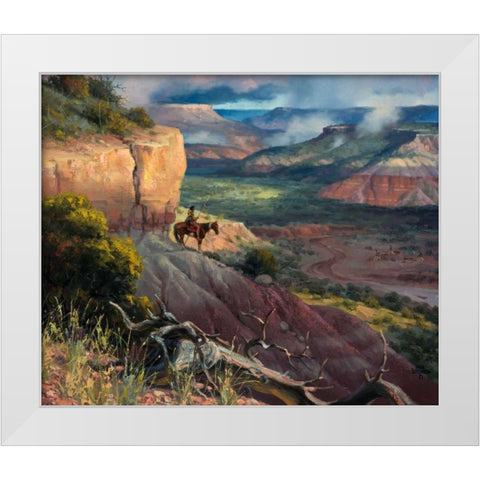 Camp Along the Timbercreek White Modern Wood Framed Art Print by Sorenson, Jack