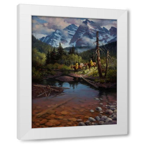 Ridin the High Country White Modern Wood Framed Art Print by Sorenson, Jack