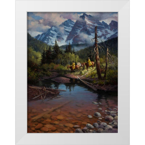 Ridin the High Country White Modern Wood Framed Art Print by Sorenson, Jack