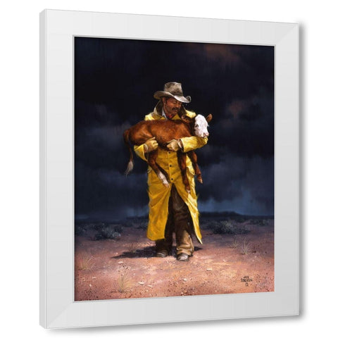 Helping Hand White Modern Wood Framed Art Print by Sorenson, Jack