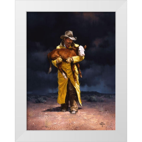 Helping Hand White Modern Wood Framed Art Print by Sorenson, Jack