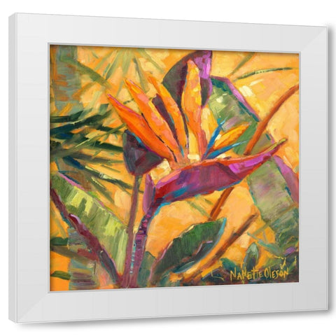 Splash of the Tropics I White Modern Wood Framed Art Print by Oleson, Nanette