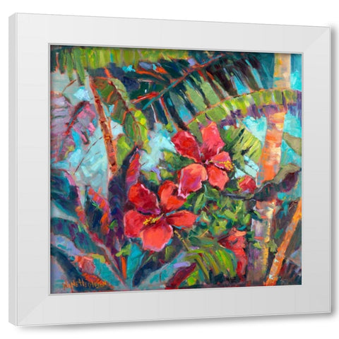 Splash of the Tropics II White Modern Wood Framed Art Print by Oleson, Nanette