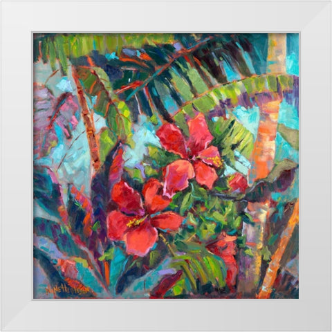 Splash of the Tropics II White Modern Wood Framed Art Print by Oleson, Nanette