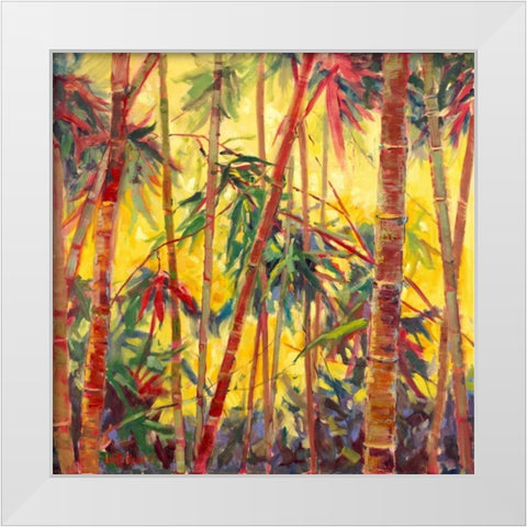 Bamboo Grove II White Modern Wood Framed Art Print by Oleson, Nanette