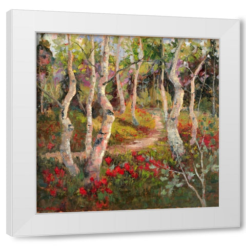 Four Seasons Aspens I White Modern Wood Framed Art Print by Oleson, Nanette