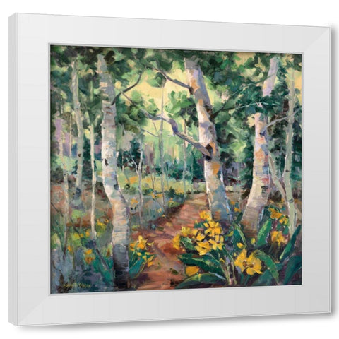 Four Seasons Aspens II White Modern Wood Framed Art Print by Oleson, Nanette