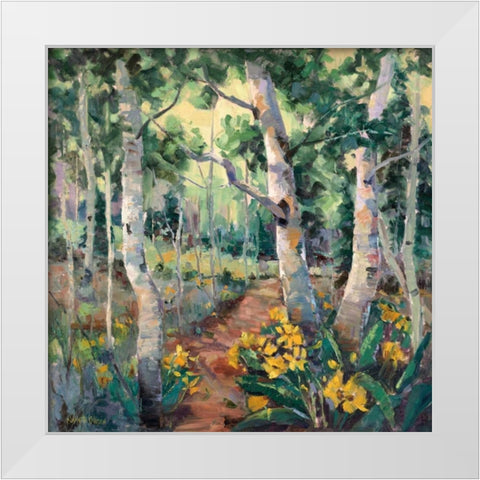 Four Seasons Aspens II White Modern Wood Framed Art Print by Oleson, Nanette