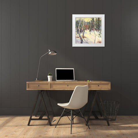 Four Seasons Aspens IV White Modern Wood Framed Art Print by Oleson, Nanette