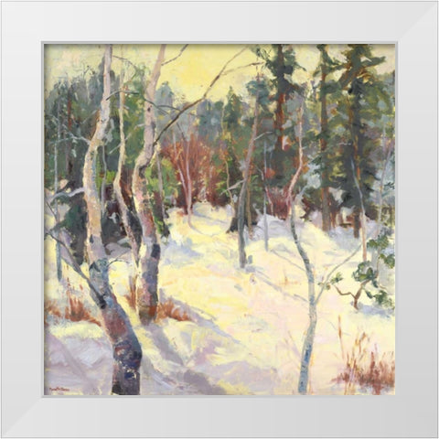 Four Seasons Aspens IV White Modern Wood Framed Art Print by Oleson, Nanette
