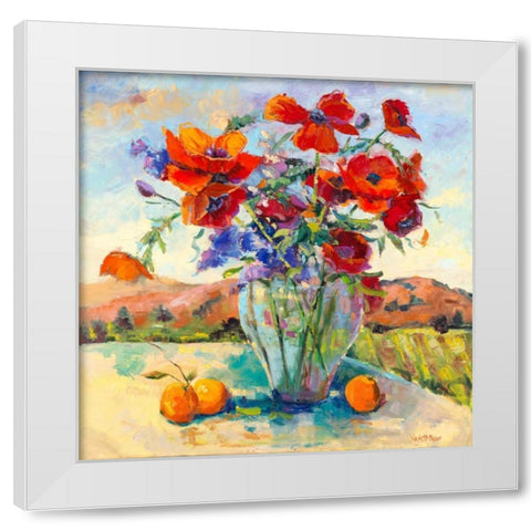 Floral Kaleidoscope II White Modern Wood Framed Art Print by Oleson, Nanette