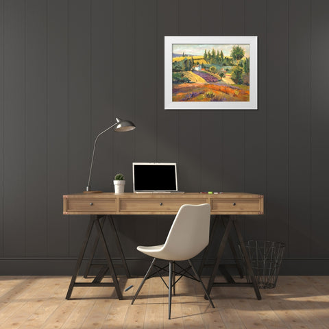 Vineyard Tapestry II White Modern Wood Framed Art Print by Oleson, Nanette