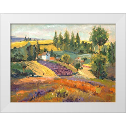 Vineyard Tapestry II White Modern Wood Framed Art Print by Oleson, Nanette