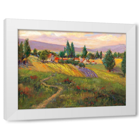 Vineyard Tapestry III White Modern Wood Framed Art Print by Oleson, Nanette