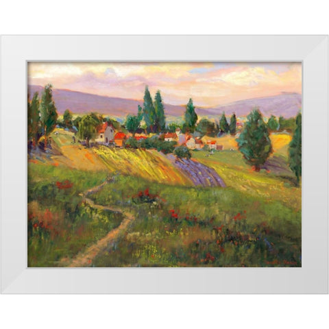 Vineyard Tapestry III White Modern Wood Framed Art Print by Oleson, Nanette