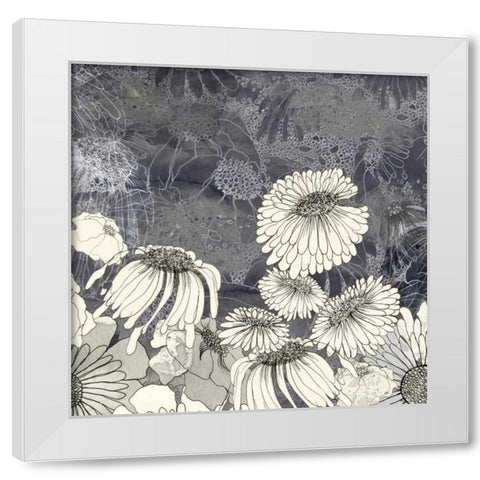 Flowers on Grey III White Modern Wood Framed Art Print by Blixt, Ingrid