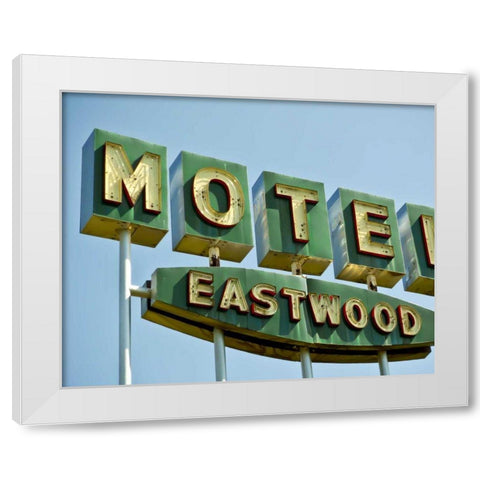 Vintage Motel III White Modern Wood Framed Art Print by Recapturist