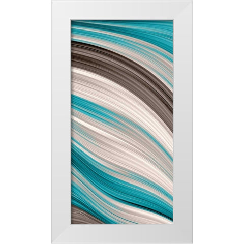 Aqua Sweep II White Modern Wood Framed Art Print by Burghardt, James