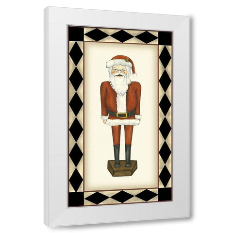 Jolly Santa White Modern Wood Framed Art Print by Goldberger, Jennifer