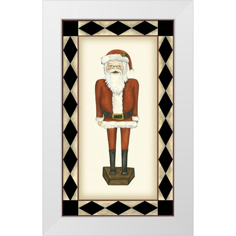 Jolly Santa White Modern Wood Framed Art Print by Goldberger, Jennifer