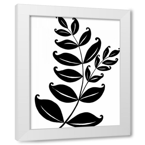 Leaf Silhouette II White Modern Wood Framed Art Print by Zarris, Chariklia