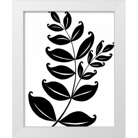 Leaf Silhouette II White Modern Wood Framed Art Print by Zarris, Chariklia