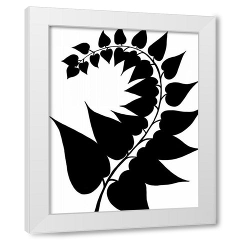 Leaf Silhouette IV White Modern Wood Framed Art Print by Zarris, Chariklia