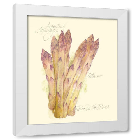 Argenteuil Asparagus White Modern Wood Framed Art Print by Della-Piana, Elissa