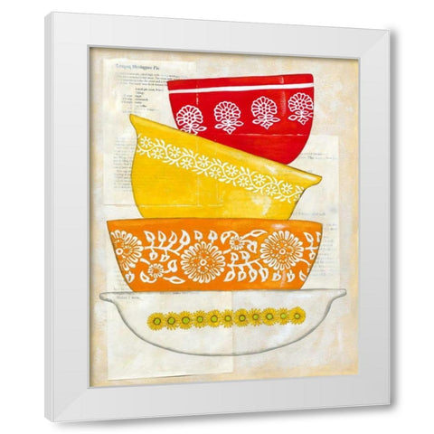 Retro Ware I White Modern Wood Framed Art Print by Zarris, Chariklia