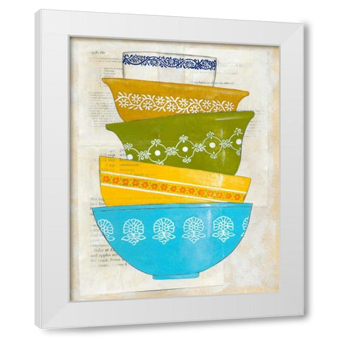 Retro Ware III White Modern Wood Framed Art Print by Zarris, Chariklia