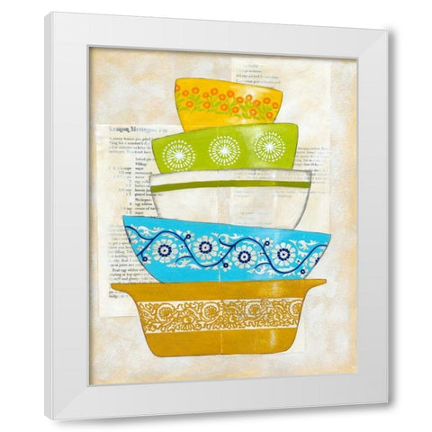 Retro Ware IV White Modern Wood Framed Art Print by Zarris, Chariklia