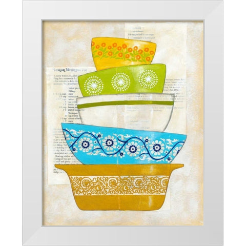 Retro Ware IV White Modern Wood Framed Art Print by Zarris, Chariklia