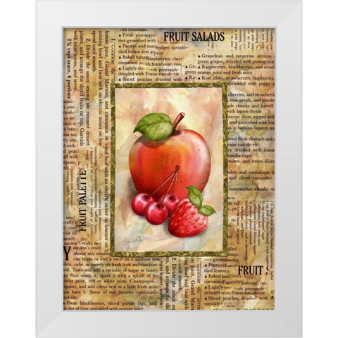 Mixed Fruit I White Modern Wood Framed Art Print by White, Abby