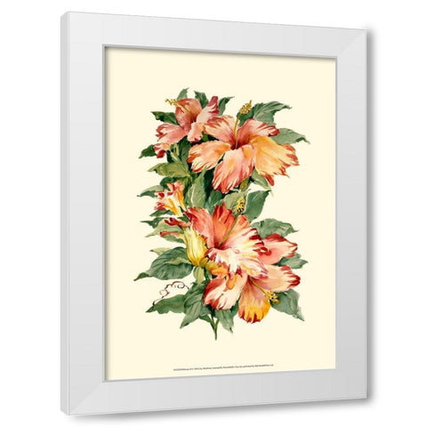 Hibiscus II White Modern Wood Framed Art Print by Waldman, Joy
