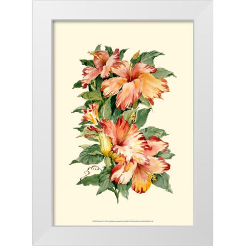 Hibiscus II White Modern Wood Framed Art Print by Waldman, Joy