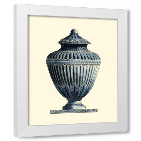 Blue Porcelain Urn III White Modern Wood Framed Art Print by Vision Studio
