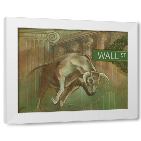 Bull Market White Modern Wood Framed Art Print by Harper, Ethan