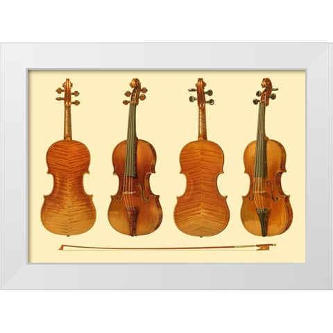 Antique Violins I White Modern Wood Framed Art Print by Gibb, William