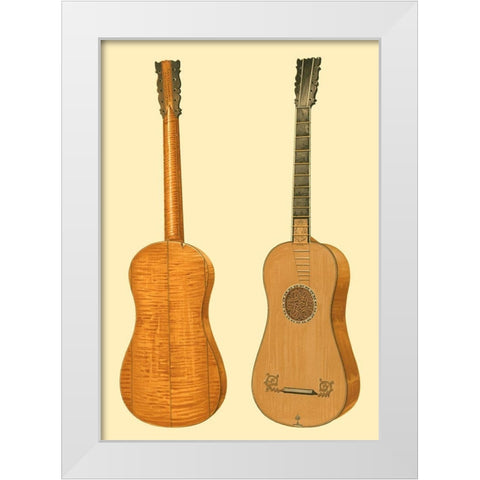 Antique Guitars I White Modern Wood Framed Art Print by Gibb, William