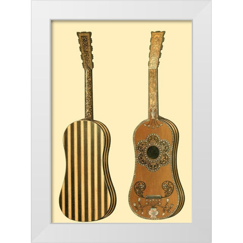 Antique Guitars II White Modern Wood Framed Art Print by Gibb, William