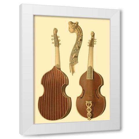 Antique Violas I White Modern Wood Framed Art Print by Gibb, William