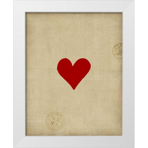 Small Heart  White Modern Wood Framed Art Print by Vision Studio