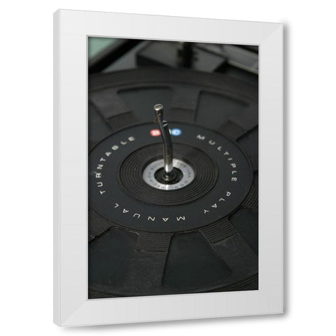 Turntable III White Modern Wood Framed Art Print by Stramel, Renee W.