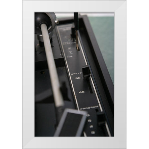 Turntable IV White Modern Wood Framed Art Print by Stramel, Renee W.