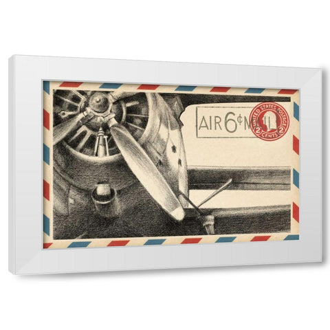 Small Vintage Airmail II White Modern Wood Framed Art Print by Harper, Ethan