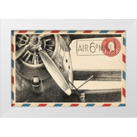 Small Vintage Airmail II White Modern Wood Framed Art Print by Harper, Ethan