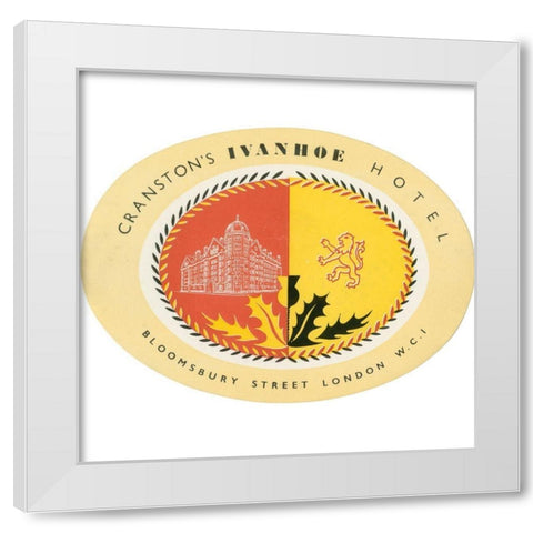 Vintage Travel Label IX White Modern Wood Framed Art Print by Vision Studio