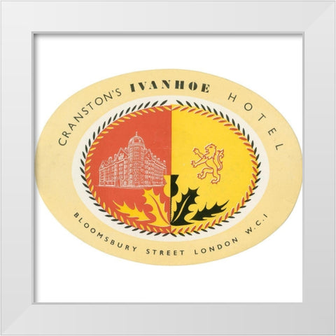 Vintage Travel Label IX White Modern Wood Framed Art Print by Vision Studio