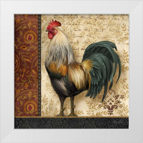 French Rooster I White Modern Wood Framed Art Print by White, Abby