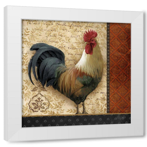 French Rooster II White Modern Wood Framed Art Print by White, Abby